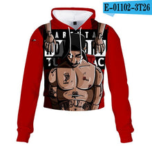 Load image into Gallery viewer, 2pac Tupac Shakur Crop Top Hoodie Harajuku Cropped Sweatshirt Streetwear Hip Hop Long Sleeves Pullover Tops Sudaderas Mujer