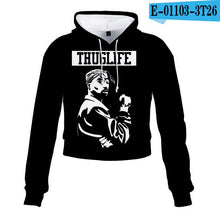Load image into Gallery viewer, 2pac Tupac Shakur Crop Top Hoodie Harajuku Cropped Sweatshirt Streetwear Hip Hop Long Sleeves Pullover Tops Sudaderas Mujer