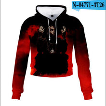 Load image into Gallery viewer, 2pac Tupac Shakur Crop Top Hoodie Harajuku Cropped Sweatshirt Streetwear Hip Hop Long Sleeves Pullover Tops Sudaderas Mujer