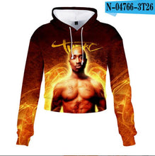 Load image into Gallery viewer, 2pac Tupac Shakur Crop Top Hoodie Harajuku Cropped Sweatshirt Streetwear Hip Hop Long Sleeves Pullover Tops Sudaderas Mujer