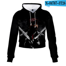 Load image into Gallery viewer, 2pac Tupac Shakur Crop Top Hoodie Harajuku Cropped Sweatshirt Streetwear Hip Hop Long Sleeves Pullover Tops Sudaderas Mujer
