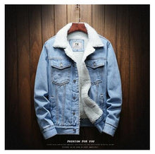 Load image into Gallery viewer, Warm Fleece Denim Jacket 2019 Winter Fashion Mens Jean Jacket Men Jacket and Coat Trendy Outwear Male Cowboy Clothes homme S-6XL
