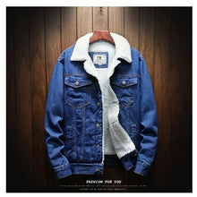 Load image into Gallery viewer, Warm Fleece Denim Jacket 2019 Winter Fashion Mens Jean Jacket Men Jacket and Coat Trendy Outwear Male Cowboy Clothes homme S-6XL
