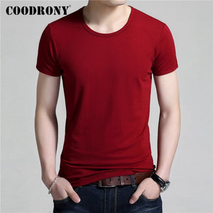 COODRONY Summer Short Sleeve T Shirt Men Classic Pure Color O-neck Bottoming T-Shirt Men Clothes Cotton Tee Shirt Homme C5017S