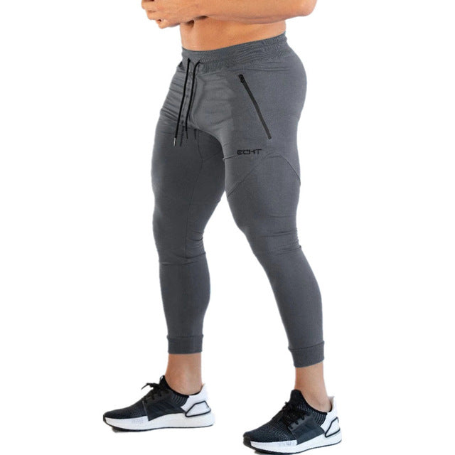 YEMEKE Mens Joggers Sweatpants Running Sport Cotton Skinny Pants Gym Fitness Sportswear Trousers Male Training Track Pants