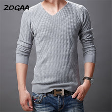 Load image into Gallery viewer, ZOGAA New Autumn Fashion Men Solid Casual V-Neck Pullover Men Cotton Mens Sweaters Pull Homme
