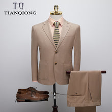 Load image into Gallery viewer, TIAN QIONG (Jacket+Pant)khaki Mens Suit High-end Prom Suits Stage Wear Costume Homme Mariage 2019 Slim Fit Mens Suits with Pants
