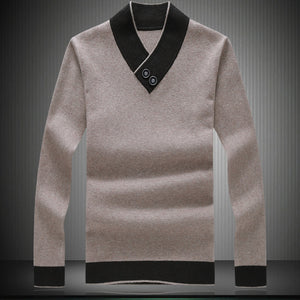 MOGU New Fashion Cotton Sweater Men 2019 Autumn Winter Solid Slim Male V-neck Pull Homme Christmas Sweaters Plus Asian Size 8XL