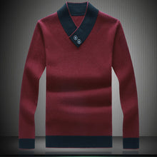 Load image into Gallery viewer, MOGU New Fashion Cotton Sweater Men 2019 Autumn Winter Solid Slim Male V-neck Pull Homme Christmas Sweaters Plus Asian Size 8XL
