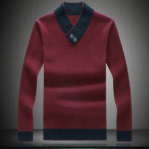 MOGU New Fashion Cotton Sweater Men 2019 Autumn Winter Solid Slim Male V-neck Pull Homme Christmas Sweaters Plus Asian Size 8XL