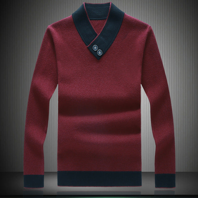 MOGU New Fashion Cotton Sweater Men 2019 Autumn Winter Solid Slim Male V-neck Pull Homme Christmas Sweaters Plus Asian Size 8XL