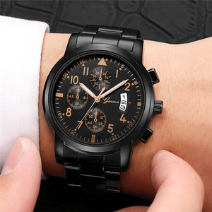 2019 Geneva Fashion Simple Men Women Watch Luxury Stainless Steel Strap Business Mens Clock Quartz Wrist Watches montre homme