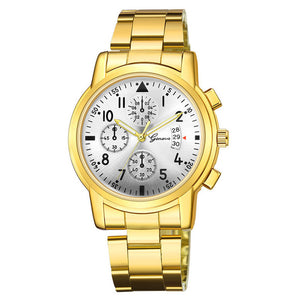 2019 Geneva Fashion Simple Men Women Watch Luxury Stainless Steel Strap Business Mens Clock Quartz Wrist Watches montre homme