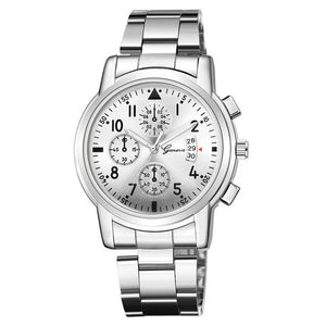 2019 Geneva Fashion Simple Men Women Watch Luxury Stainless Steel Strap Business Mens Clock Quartz Wrist Watches montre homme