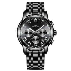 MEGALITH Luxury Luminous Watches Men Waterproof Stainless Steel Analogue Wrist Watch Chronograph Date Quartz Watch Montre Homme