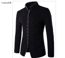 Load image into Gallery viewer, XingDeng Fall 2018 men Chinese suits jackets Blazer For Quality Blazers Slim Fit cotton top Coat Costume Homme clothing
