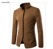 Load image into Gallery viewer, XingDeng Fall 2018 men Chinese suits jackets Blazer For Quality Blazers Slim Fit cotton top Coat Costume Homme clothing
